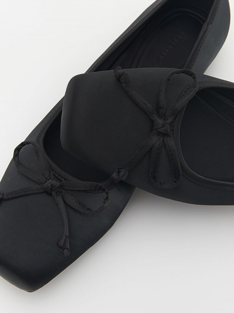 Reserved Ballerinasbow Detail Halbschuhe Damen Schwarz | 9832-KXGFO