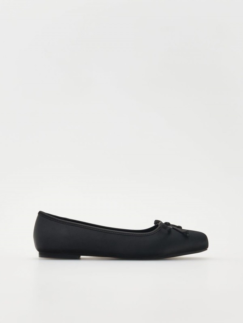 Reserved Ballerinasbow Detail Halbschuhe Damen Schwarz | 9832-KXGFO