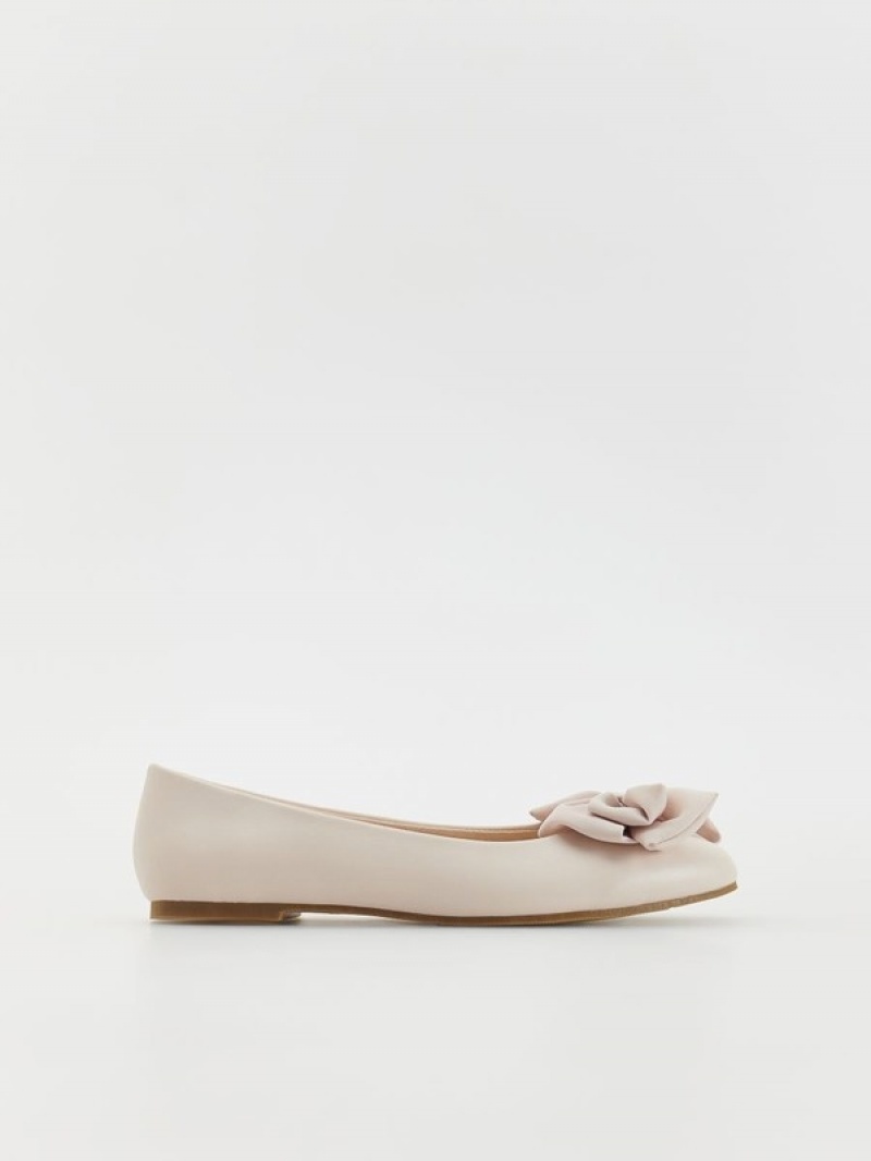 Reserved Ballerinasbow Detail Schuhe Mädchen Beige | 3954-XWMGC