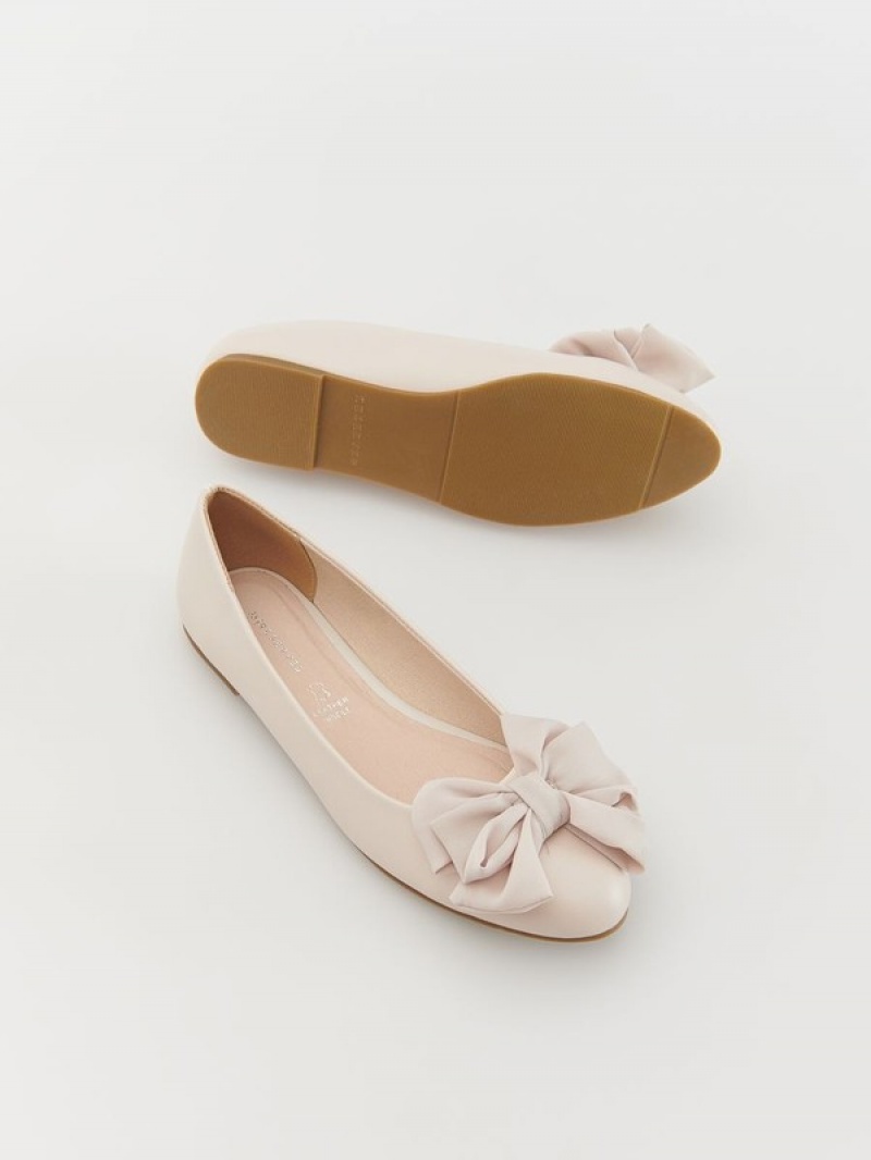 Reserved Ballerinasbow Detail Schuhe Mädchen Beige | 3954-XWMGC