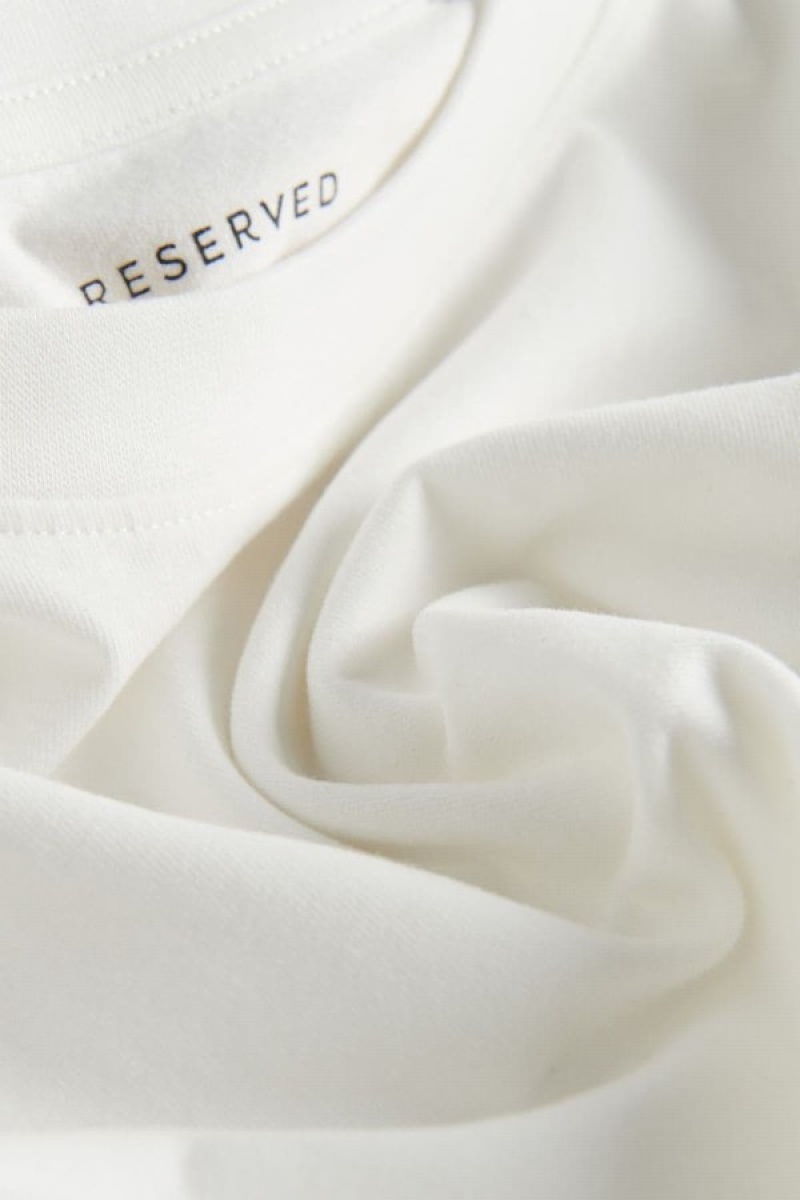 Reserved Basic Baumwoll Rich T-shirts Mädchen Weiß | 2974-VSKHX