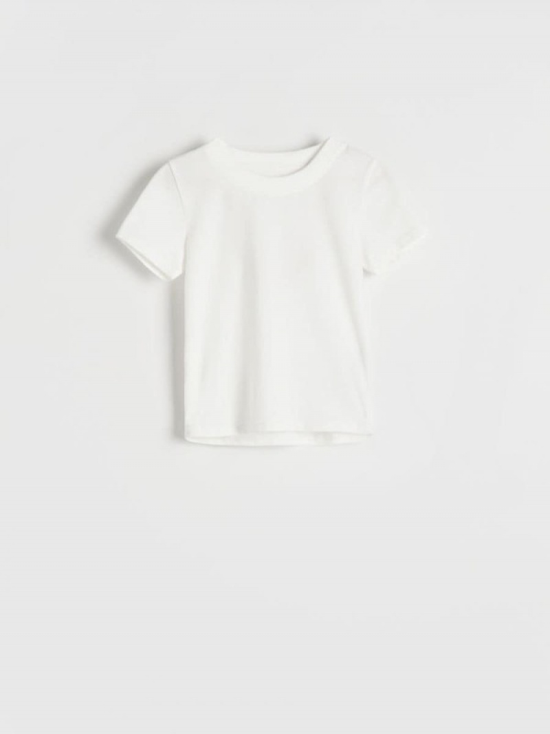 Reserved Basic Baumwoll Rich T-shirts Mädchen Weiß | 2974-VSKHX