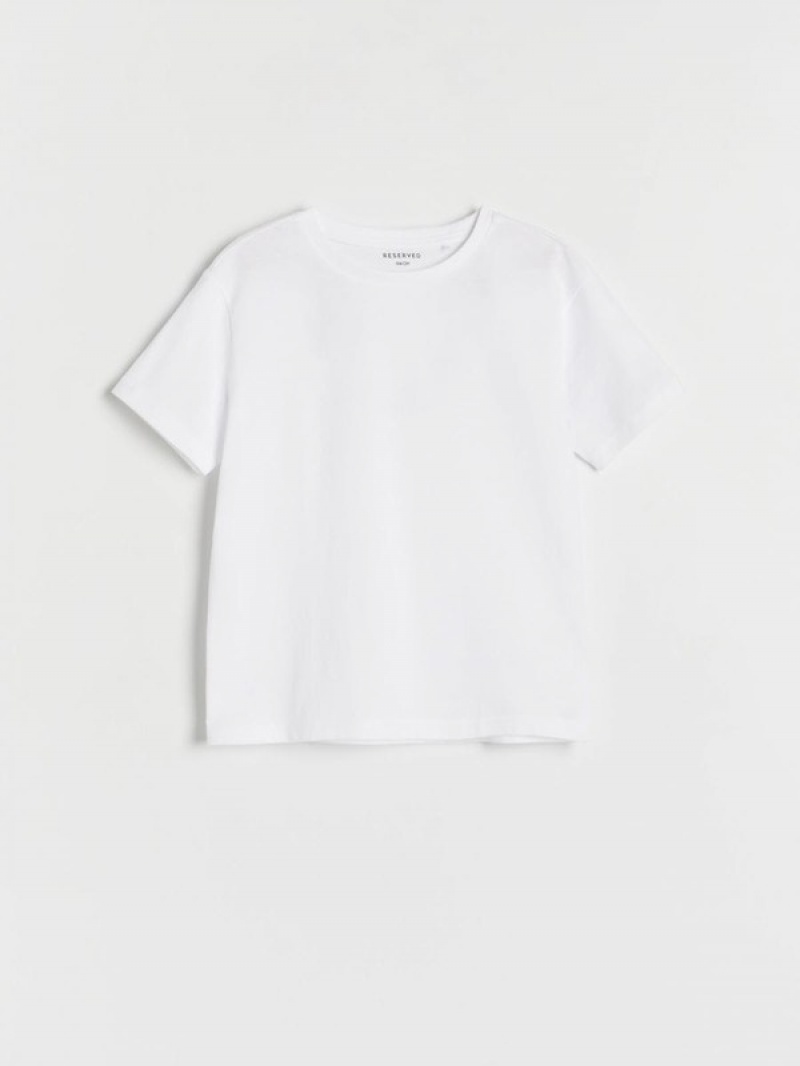 Reserved Basic Baumwoll T-shirts Jungen Weiß | 1863-TZUJO