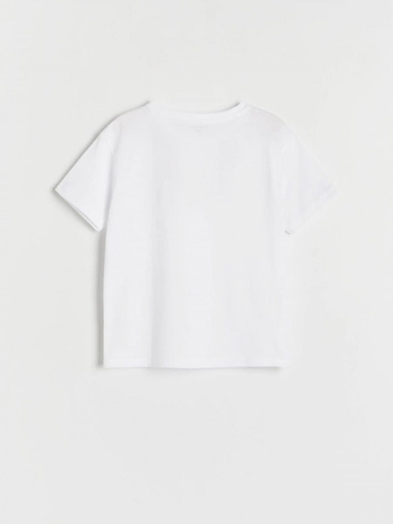 Reserved Basic Baumwoll T-shirts Jungen Weiß | 1863-TZUJO