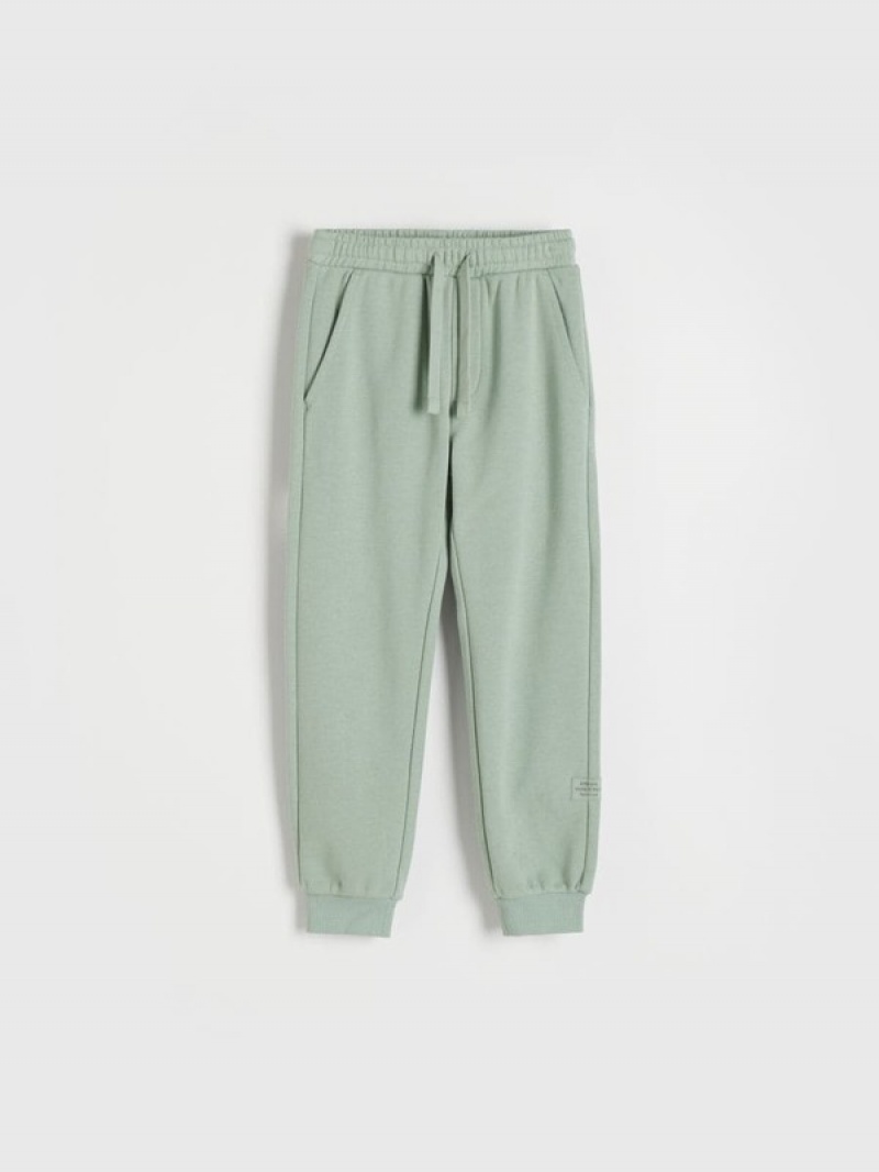 Reserved Baumwoll Joggers Hosen Jungen Hellolivgrün | 4892-NSEIT