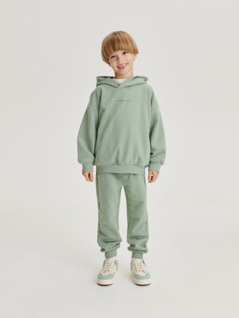 Reserved Baumwoll Joggers Hosen Jungen Hellolivgrün | 4892-NSEIT