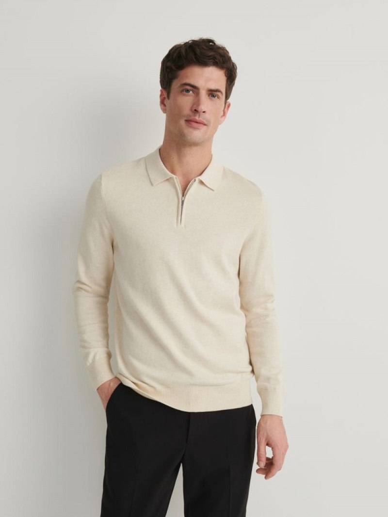 Reserved Baumwoll Long Sleeve Pullover Herren Weiß | 5402-SYZQW