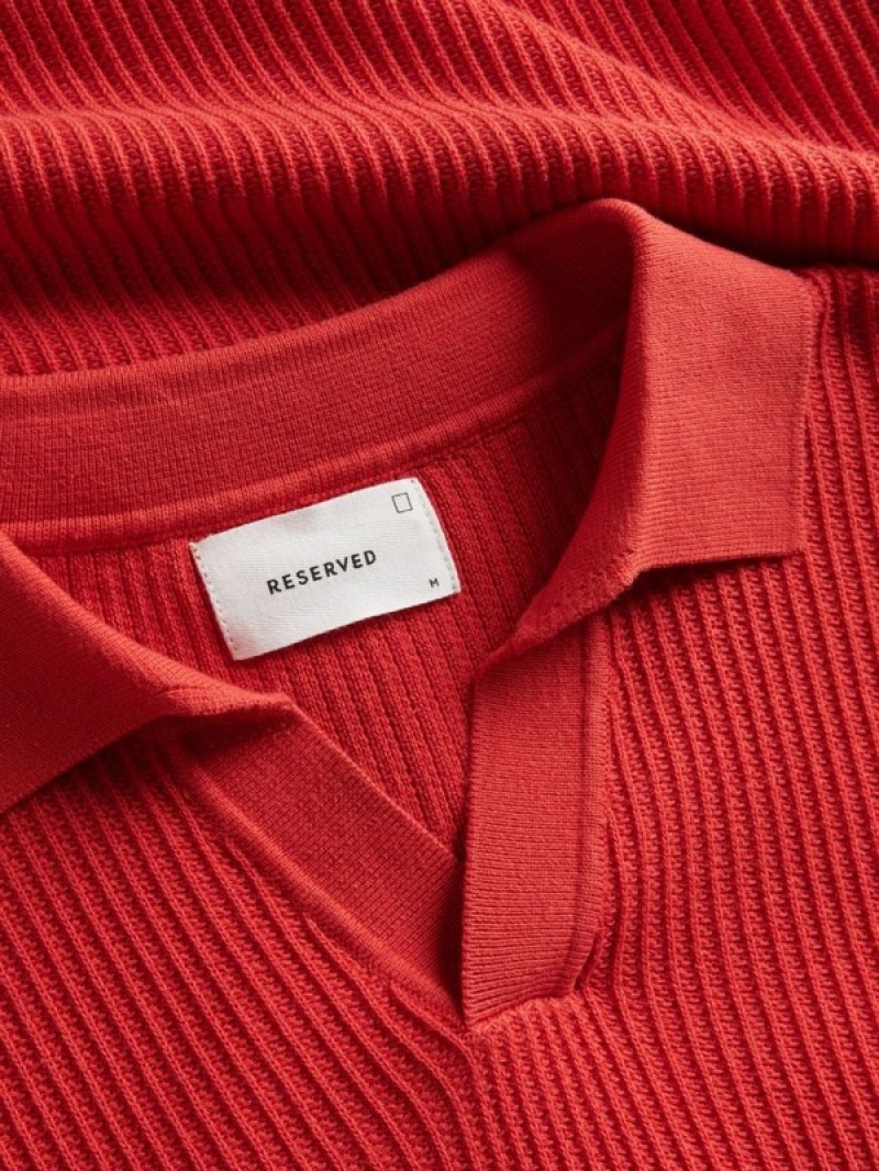 Reserved Baumwoll Long Sleeve Pullover Herren Rot | 4512-TDOAY