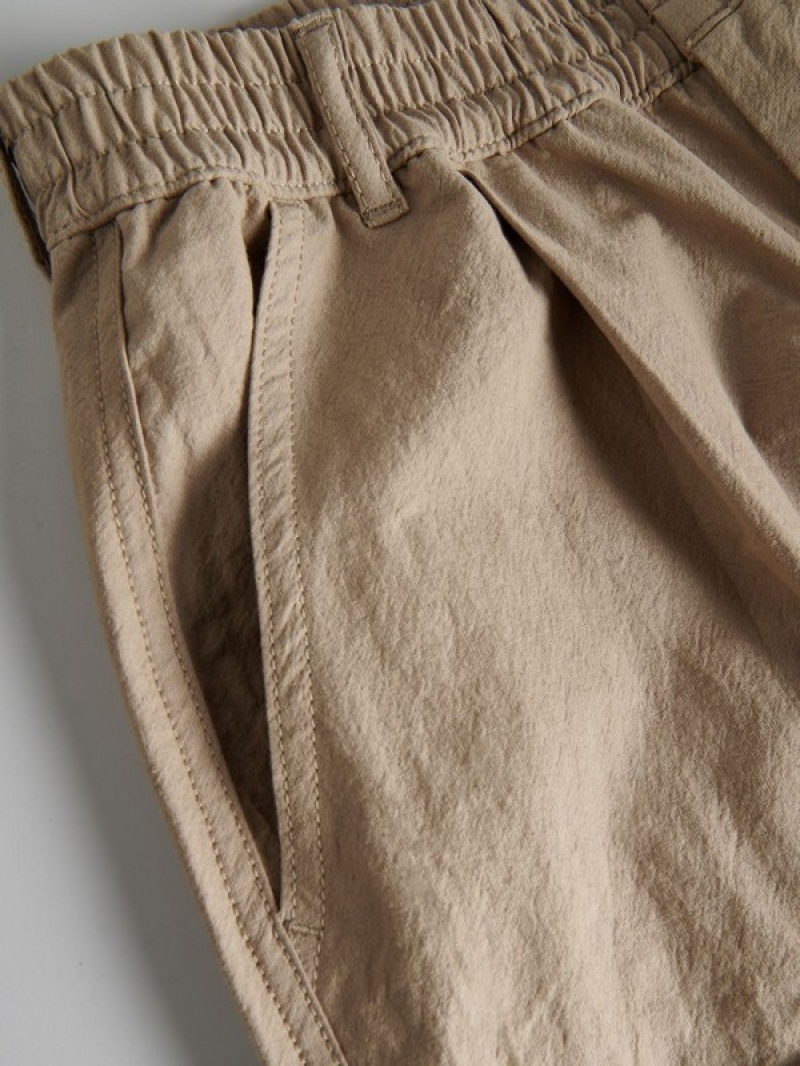 Reserved Baumwoll Parachute Hosen Damen Beige | 1746-EAFSN