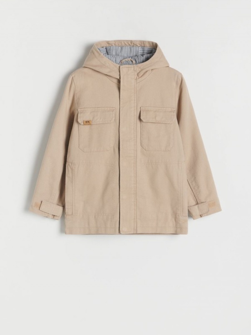 Reserved Baumwoll Parka Jacken Jungen Beige | 1546-BCXQL