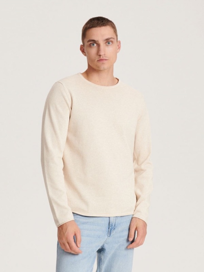 Reserved Baumwoll Pullover Herren Beige | 0514-TWSCM