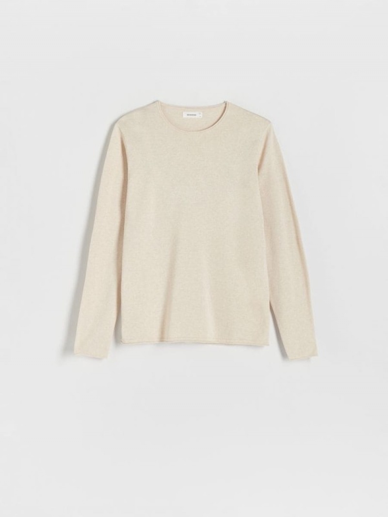 Reserved Baumwoll Pullover Herren Beige | 0514-TWSCM