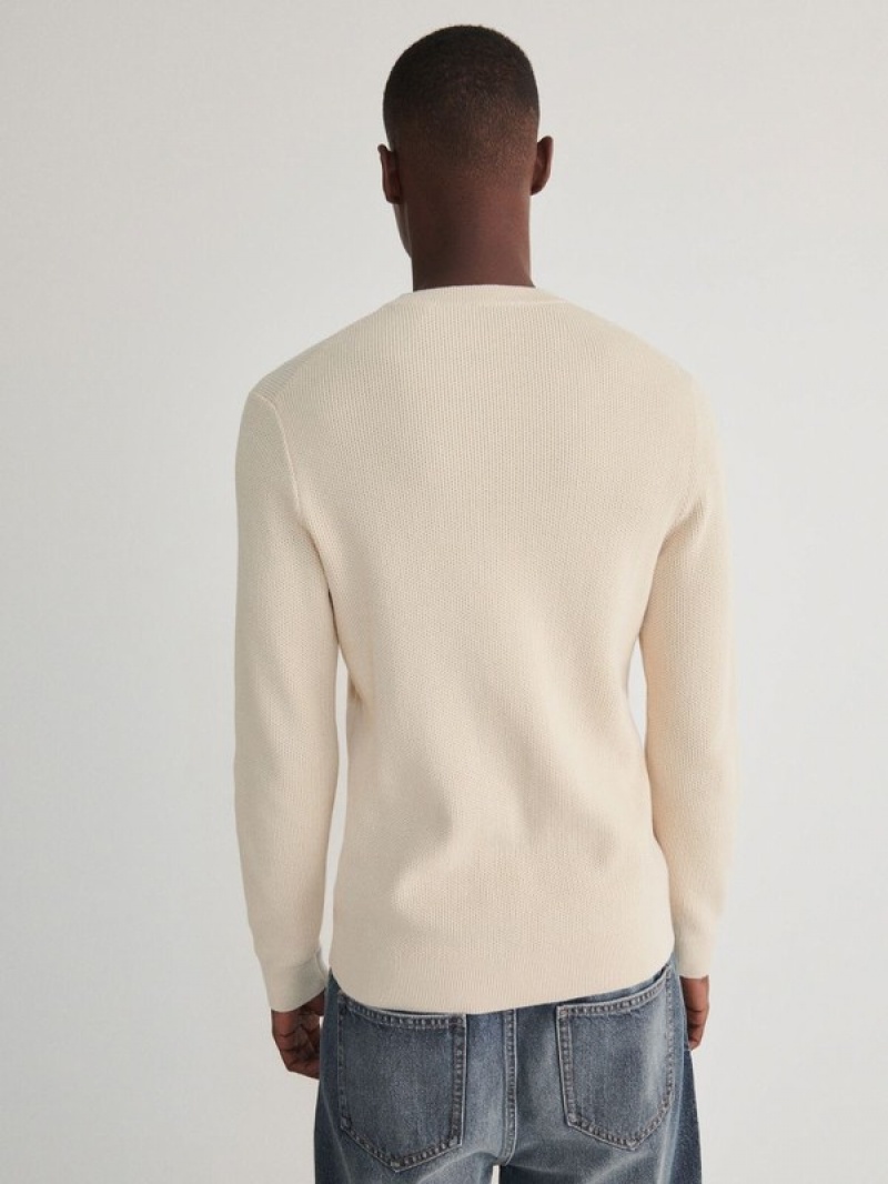 Reserved Baumwoll Pullover Herren Beige | 3859-YADZU