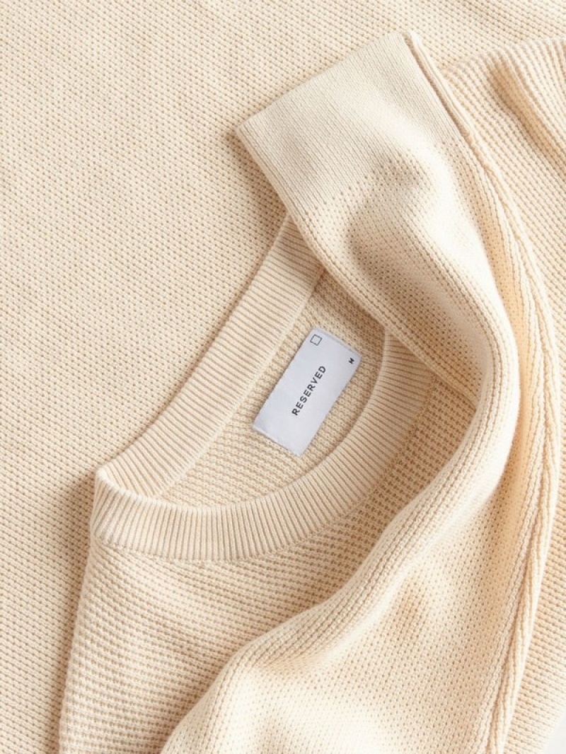 Reserved Baumwoll Pullover Herren Beige | 3859-YADZU