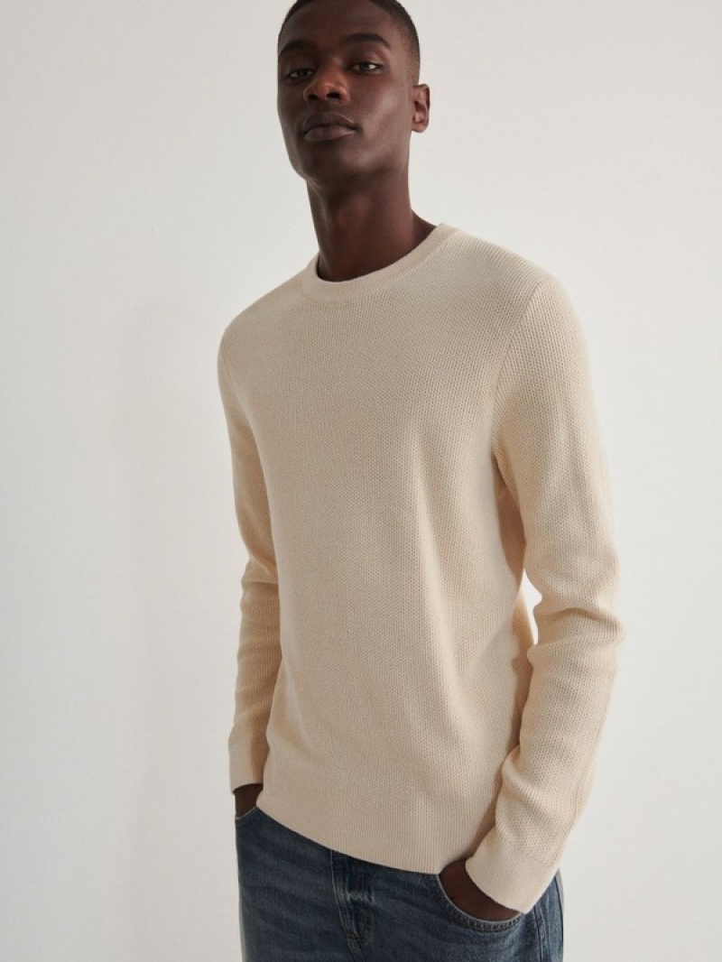 Reserved Baumwoll Pullover Herren Beige | 3859-YADZU