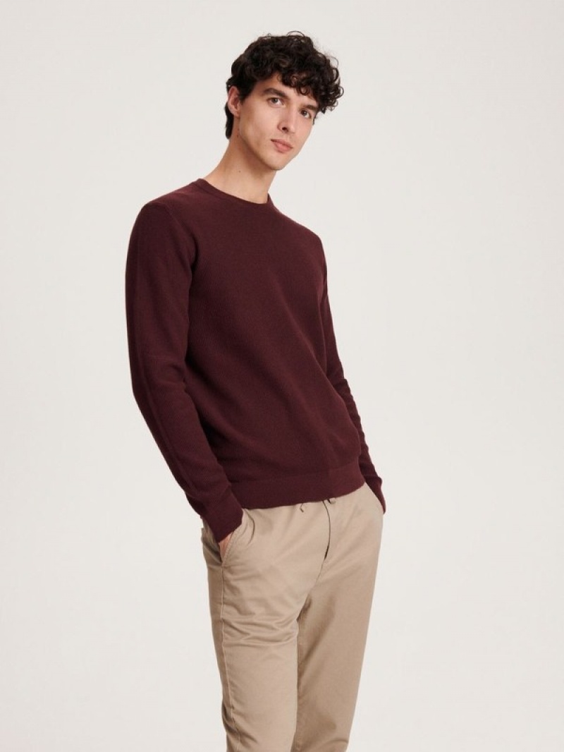 Reserved Baumwoll Pullover Herren Bordeaux | 6941-BLZKS