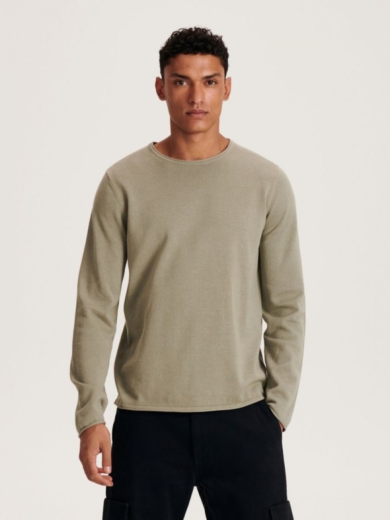 Reserved Baumwoll Pullover Herren Hellgrün | 9314-FYHBD