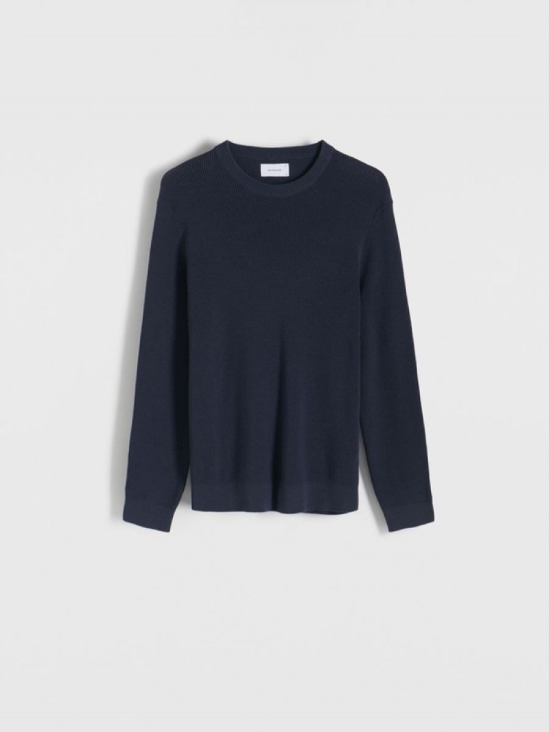 Reserved Baumwoll Pullover Herren Navy | 1862-GKQJH