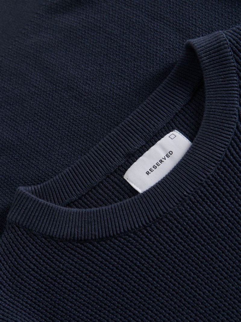 Reserved Baumwoll Pullover Herren Navy | 1862-GKQJH