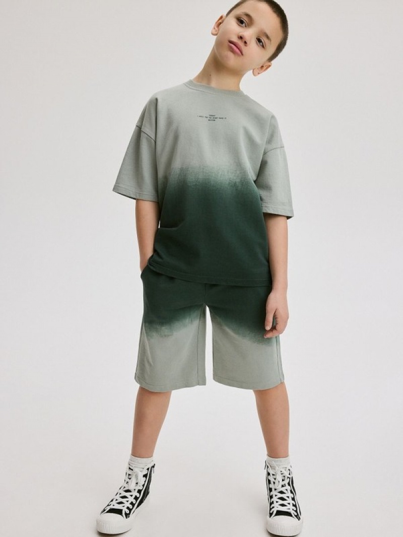 Reserved Baumwoll Rich Set T-shirts Jungen Dunkelgrün | 4629-LAYBE