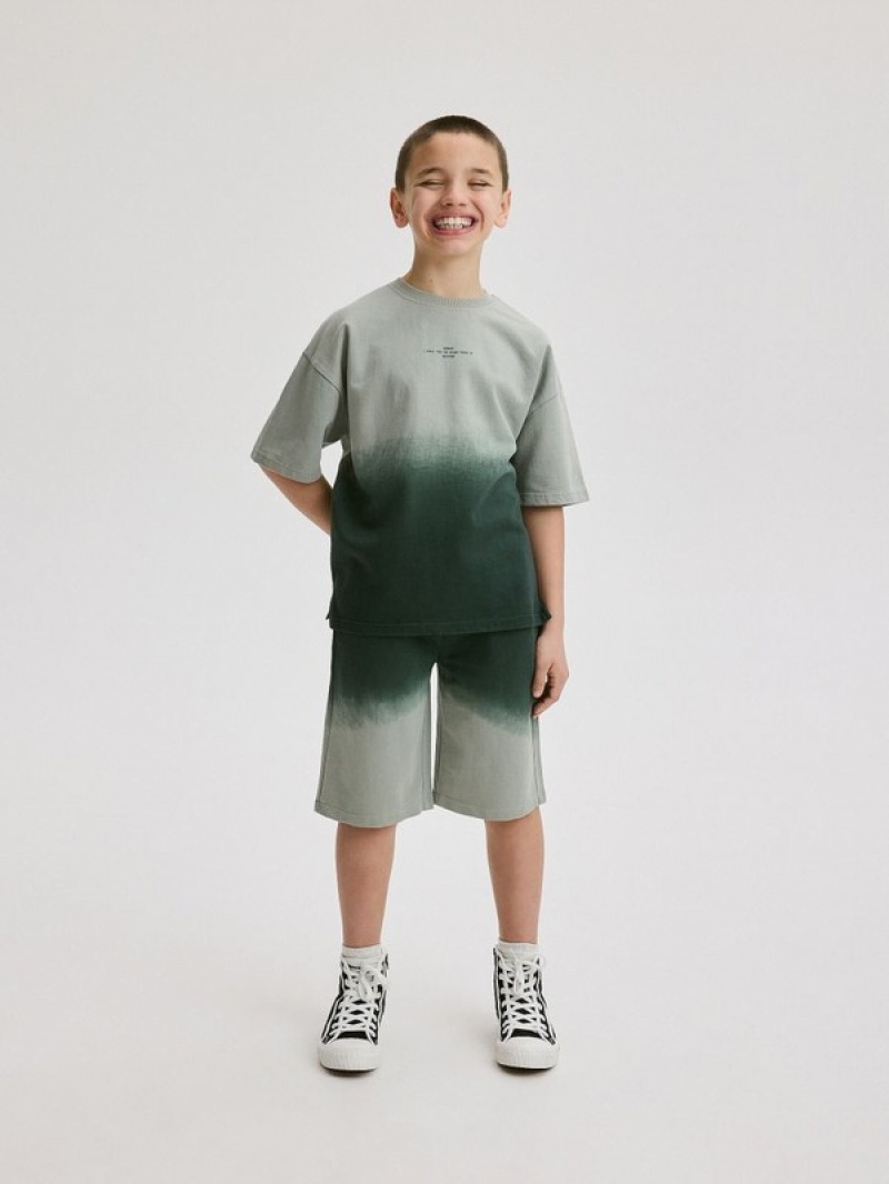 Reserved Baumwoll Rich Set T-shirts Jungen Dunkelgrün | 4629-LAYBE