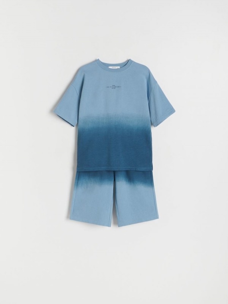 Reserved Baumwoll Rich Set T-shirts Jungen Blau | 6548-XORMQ