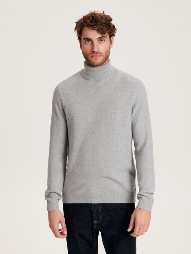 Reserved Baumwoll Rich Turtleneck Pullover Herren Hellgrau | 2530-YGSNT