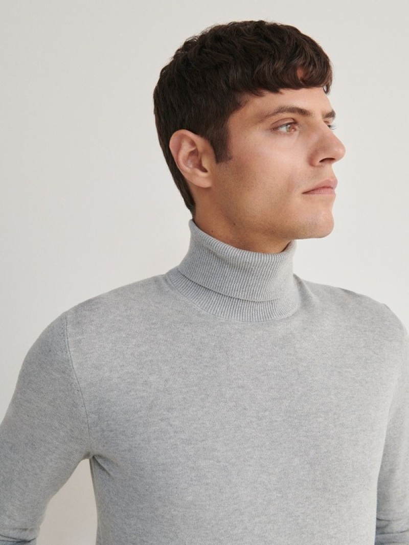 Reserved Baumwoll Rich Turtleneck Pullover Herren Hellgrau | 8794-QEJLM