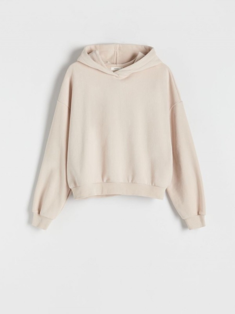 Reserved Baumwoll Sweatshirts Damen Beige | 5936-DUZGC