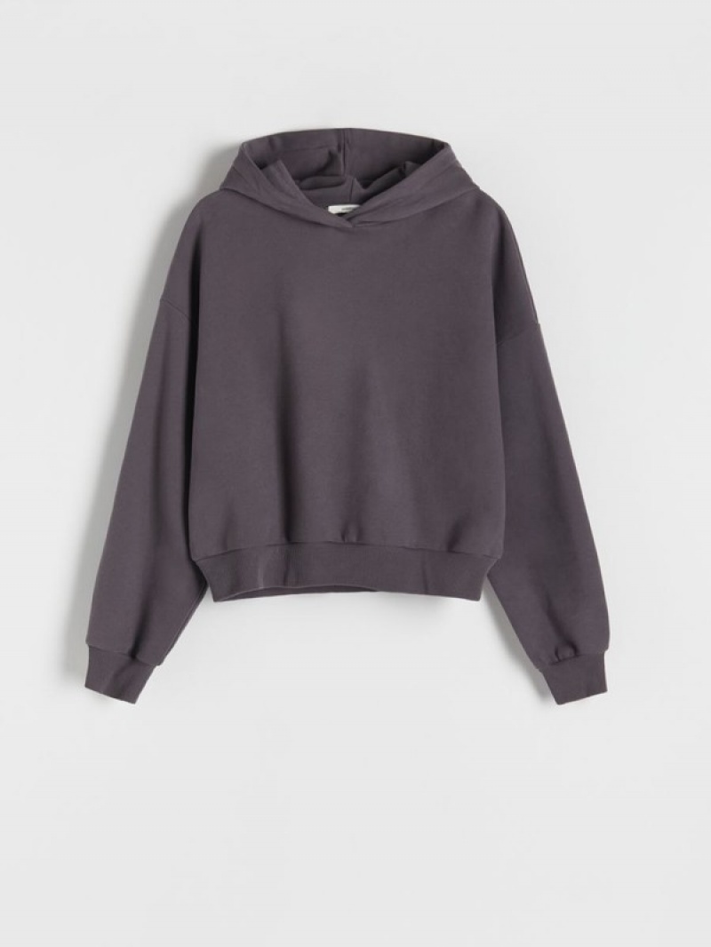 Reserved Baumwoll Sweatshirts Damen Dunkelgrau | 2173-CUSYV