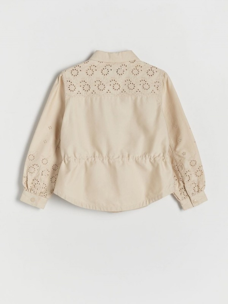 Reserved Baumwoll Truckerembroidery Jacken Mädchen Beige | 7380-WCOVF