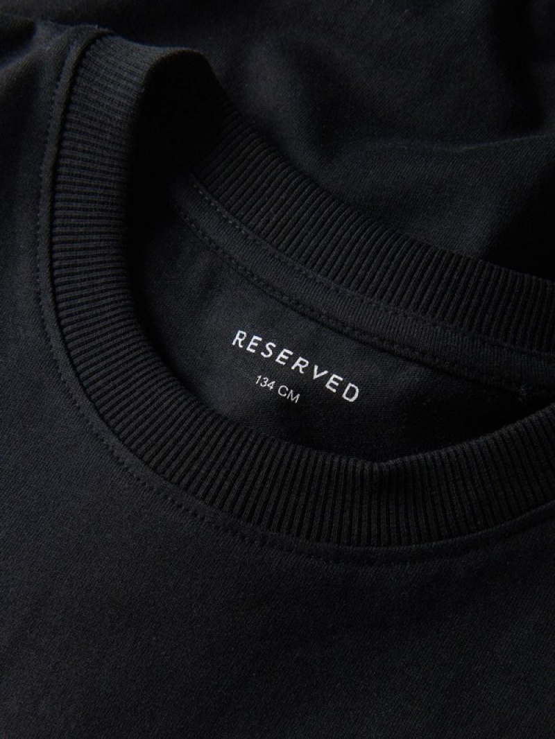 Reserved Baumwoll T-shirts Mädchen Schwarz | 3746-WMGCN