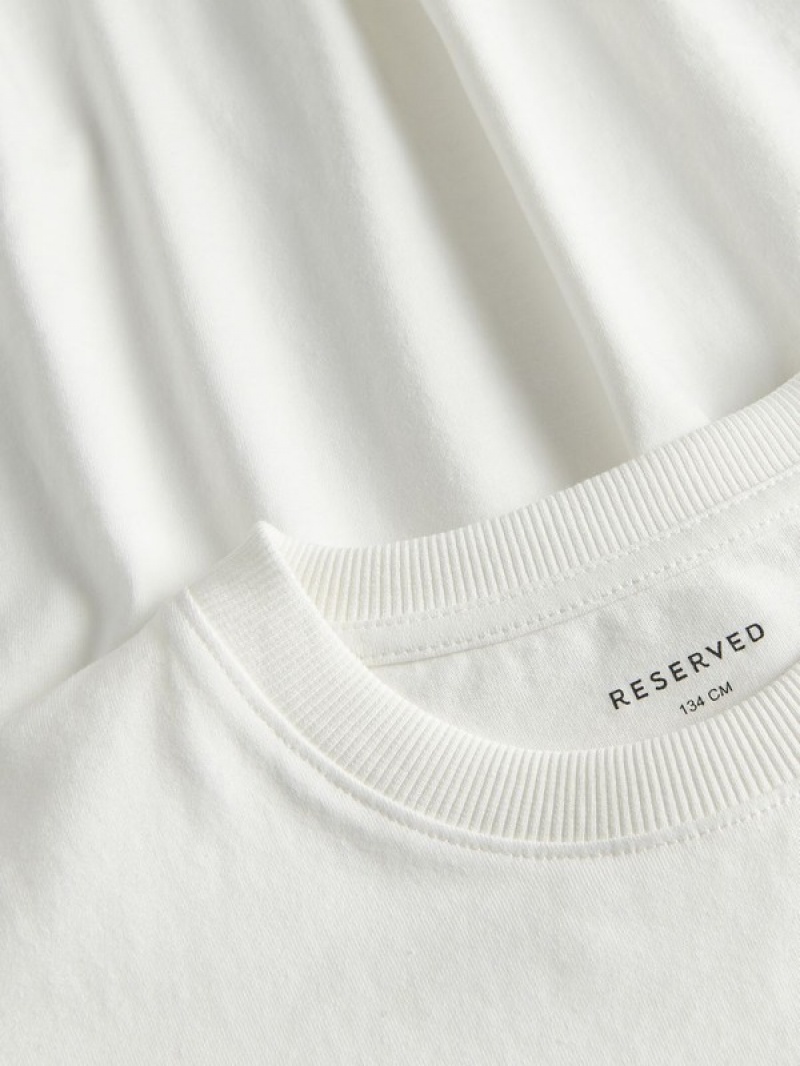 Reserved Baumwoll T-shirts Mädchen Weiß | 3461-BYWTV