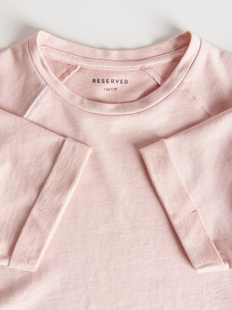 Reserved Baumwoll T-wash Effect T-shirts Mädchen Rosa | 4025-GUBJF