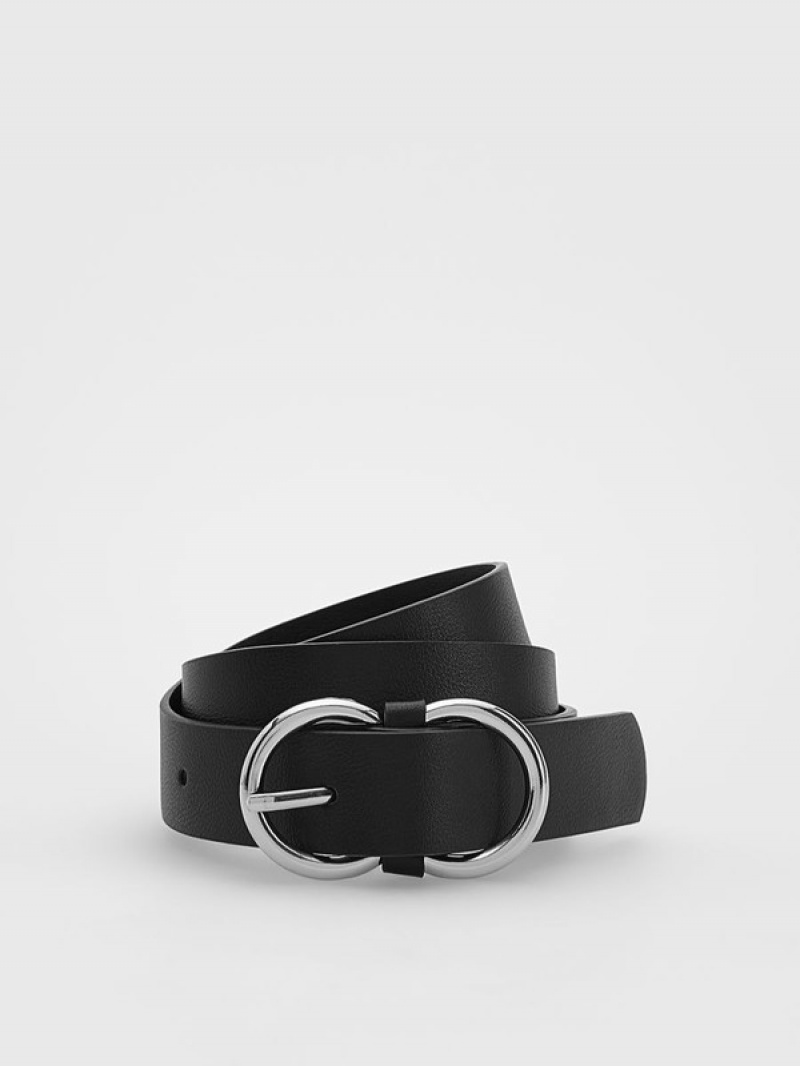 Reserved Beltdecorative Schnallen Gürtel Damen Schwarz | 3519-NRAYB