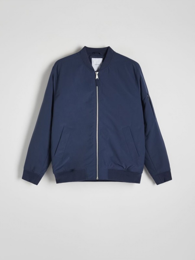 Reserved Bomber Jacken Herren Grau Blau | 9107-CNLFS