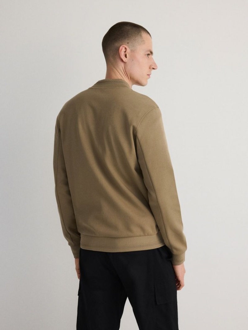 Reserved Bomber Sweatshirts Herren Beige | 6832-QGNOR