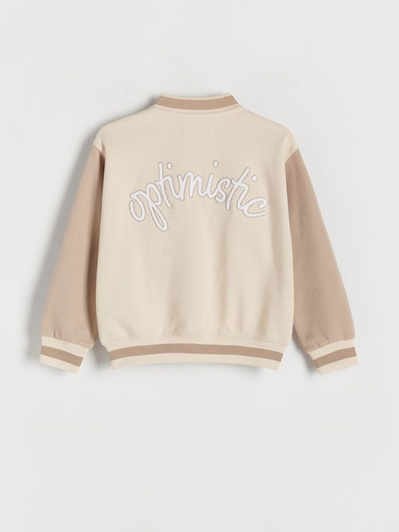 Reserved Bomber Sweatshirts Mädchen Beige | 0276-GYWUI