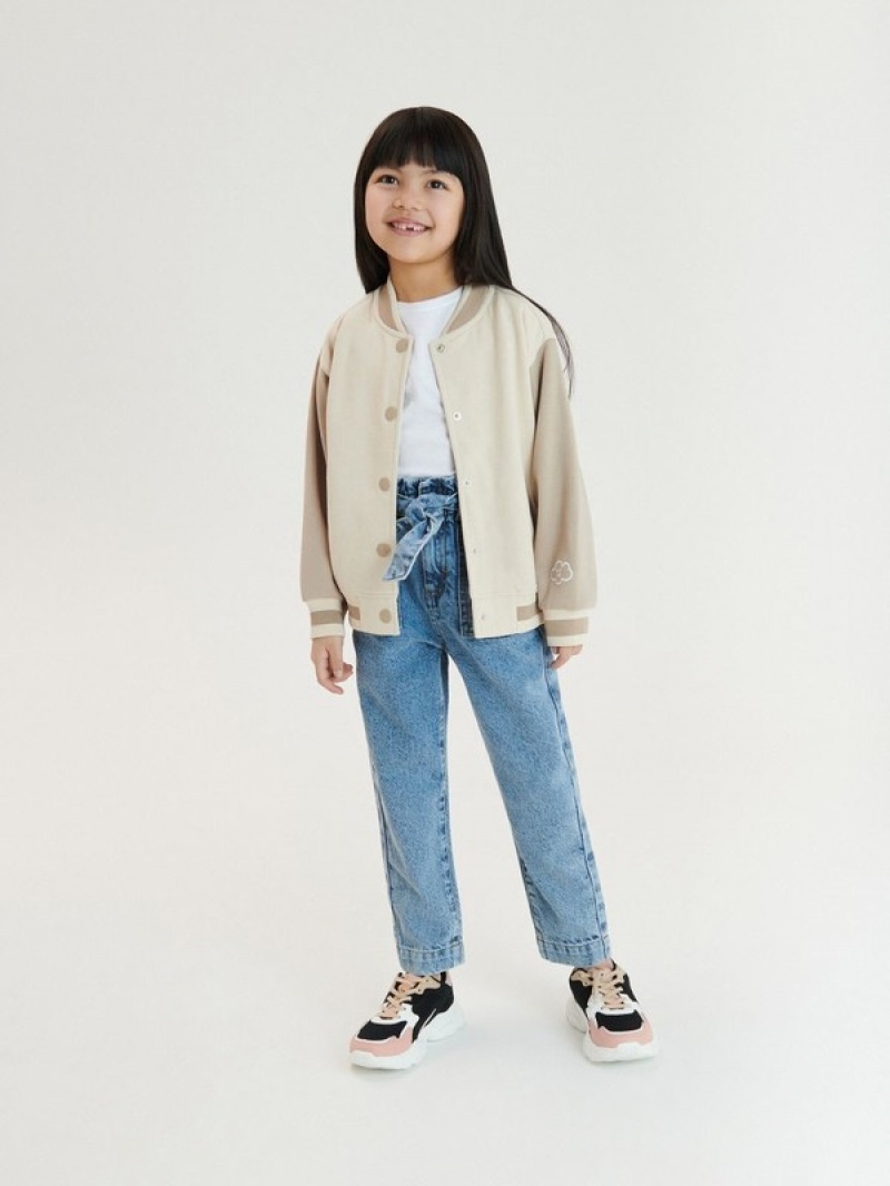 Reserved Bomber Sweatshirts Mädchen Beige | 0276-GYWUI