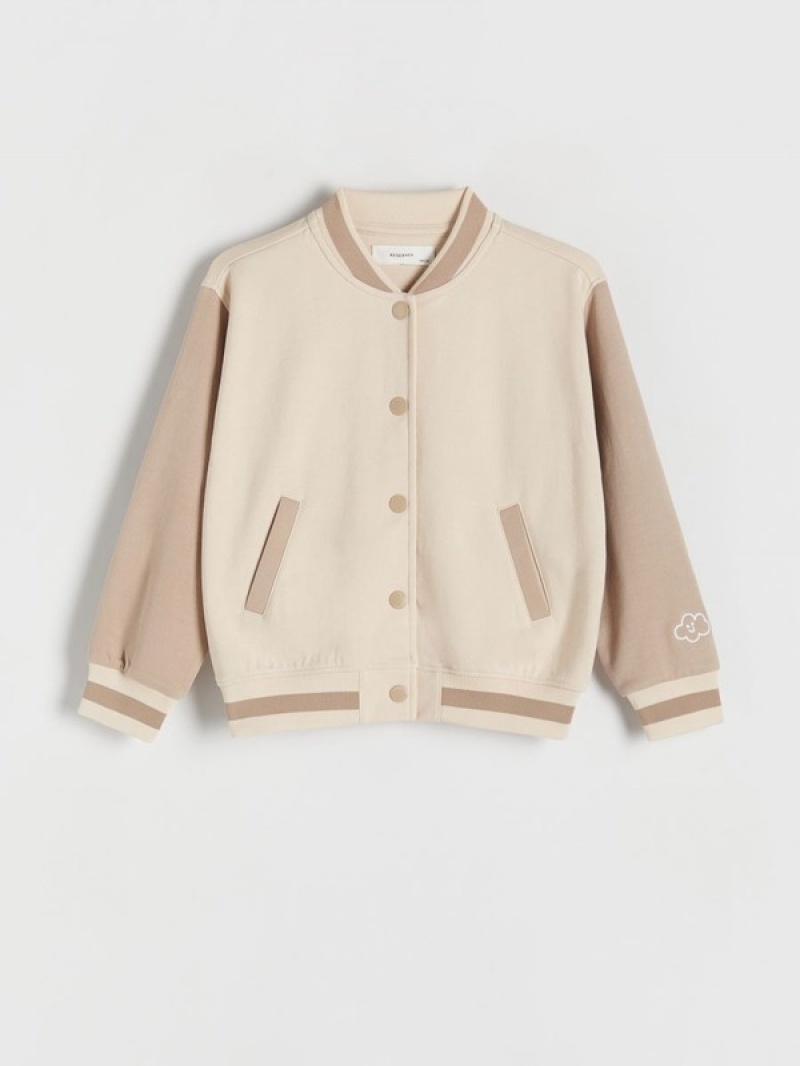 Reserved Bomber Sweatshirts Mädchen Beige | 0276-GYWUI