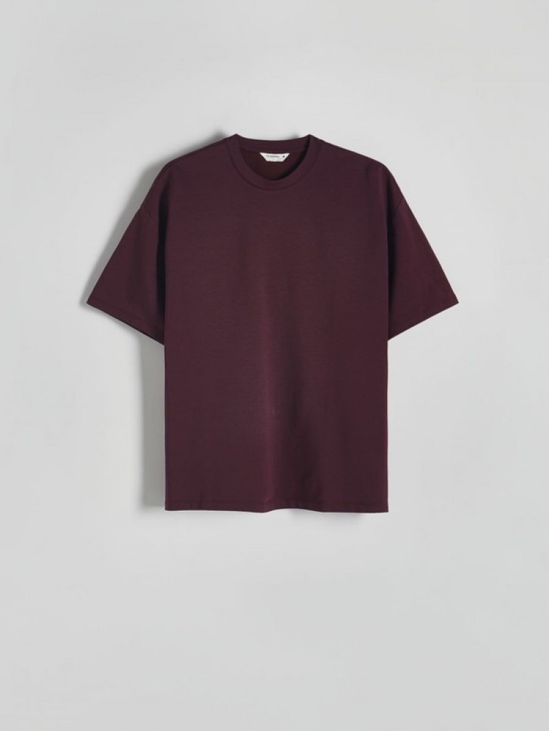 Reserved Boxy T-shirts Herren Bordeaux | 5713-QWODT