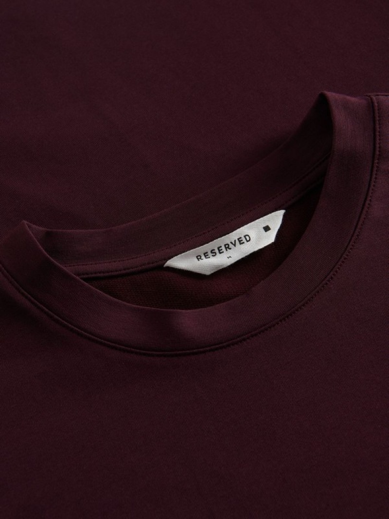 Reserved Boxy T-shirts Herren Bordeaux | 5713-QWODT