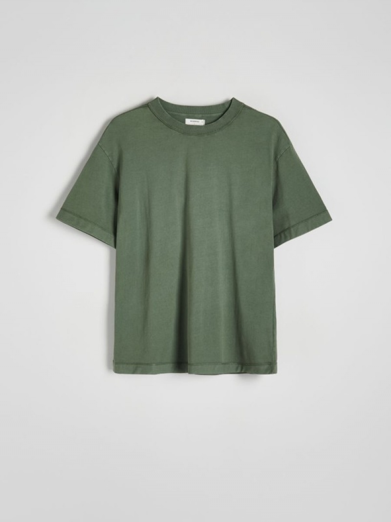 Reserved Boxy T-shirts Herren Grau Grün | 6821-ZIGBJ