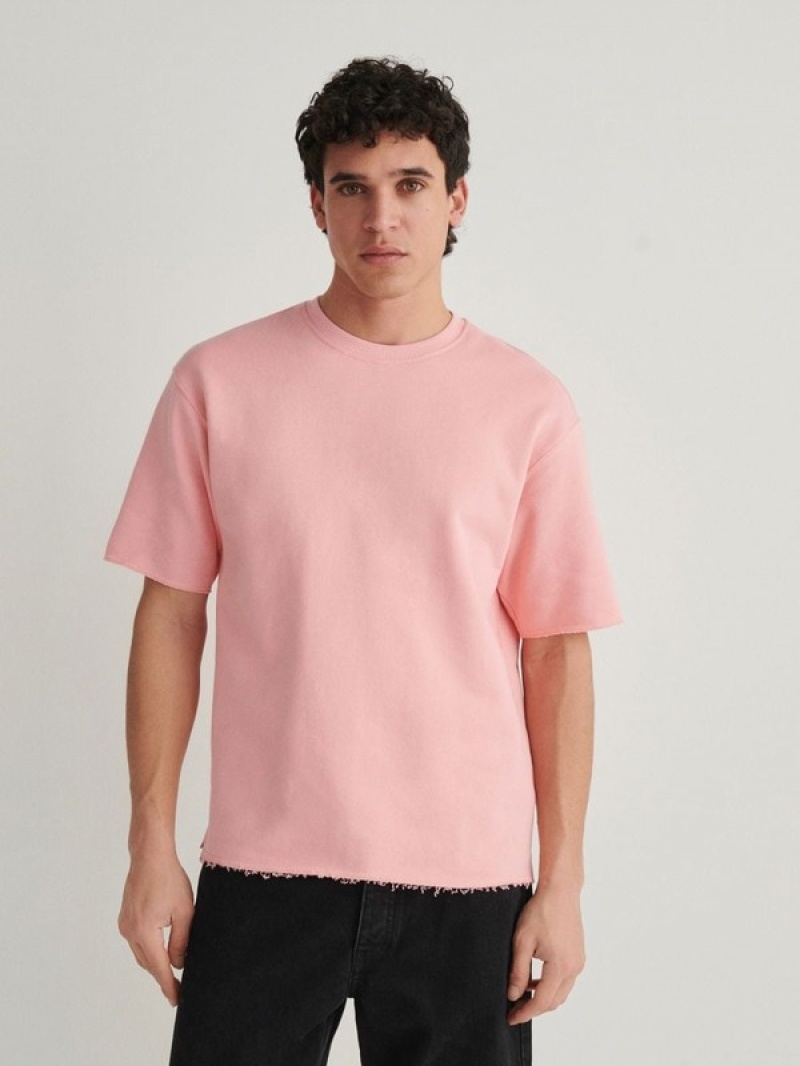 Reserved Boxy T-shirts Herren Rosa | 0735-JBXMW