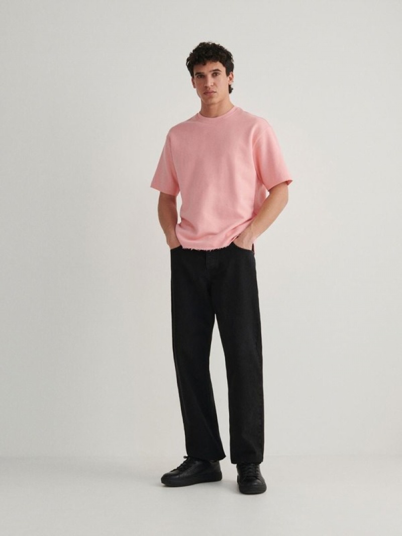 Reserved Boxy T-shirts Herren Rosa | 0735-JBXMW