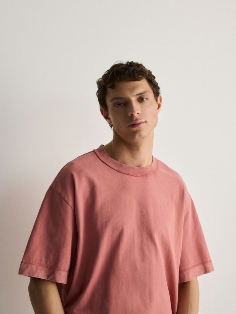 Reserved Boxy T-shirts Herren Rosa | 4032-FQJUW