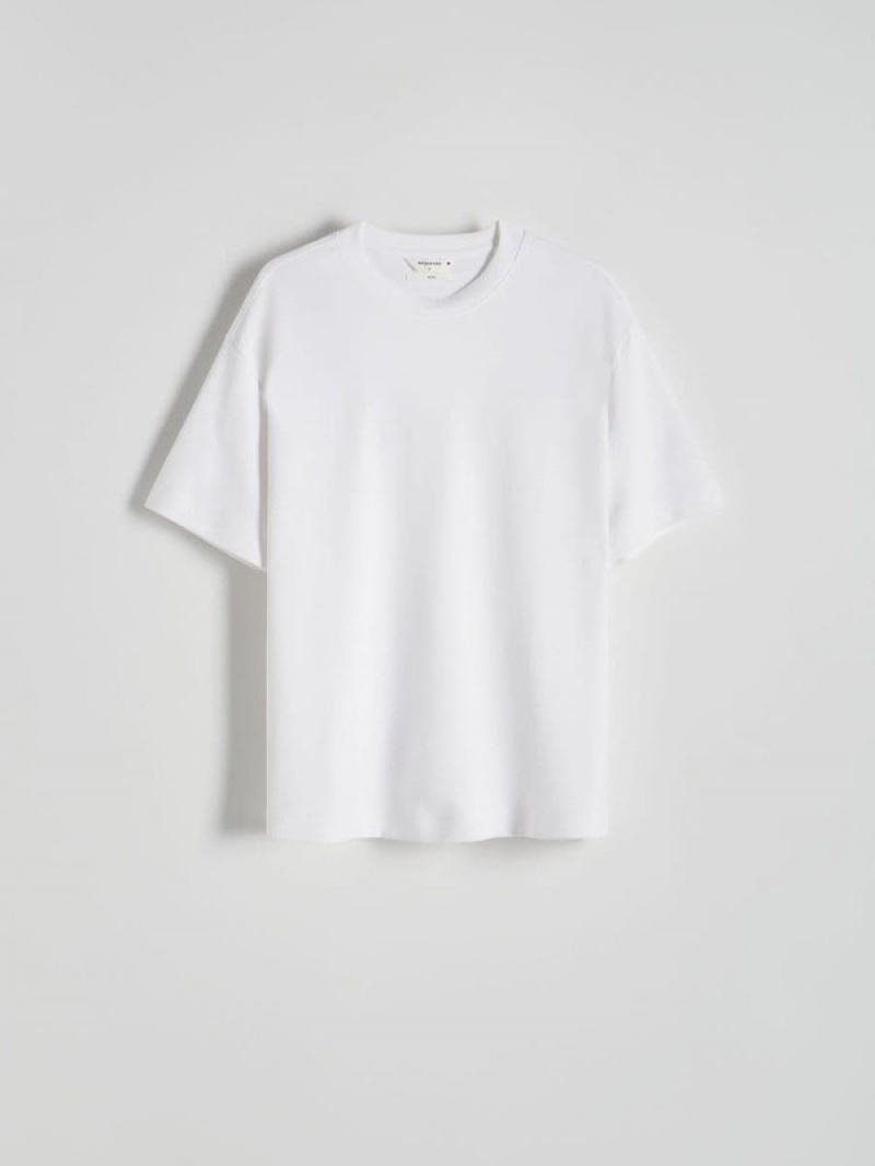 Reserved Boxy T-shirts Herren Weiß | 3659-UAMNW