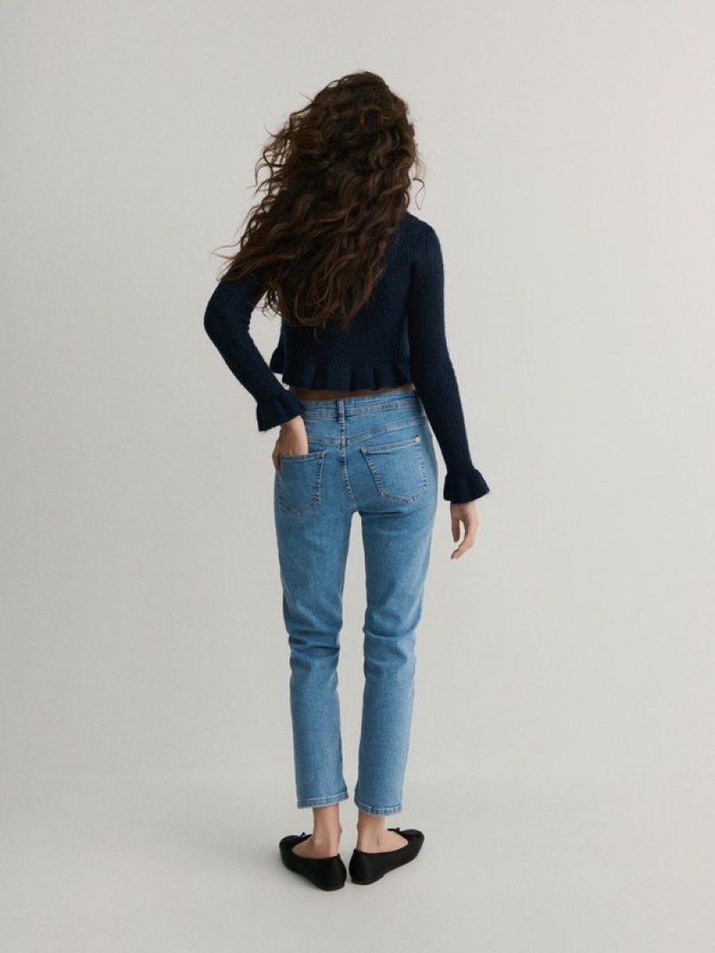 Reserved Boyfriend Slim Jeans Damen Blau | 4209-XAQPY