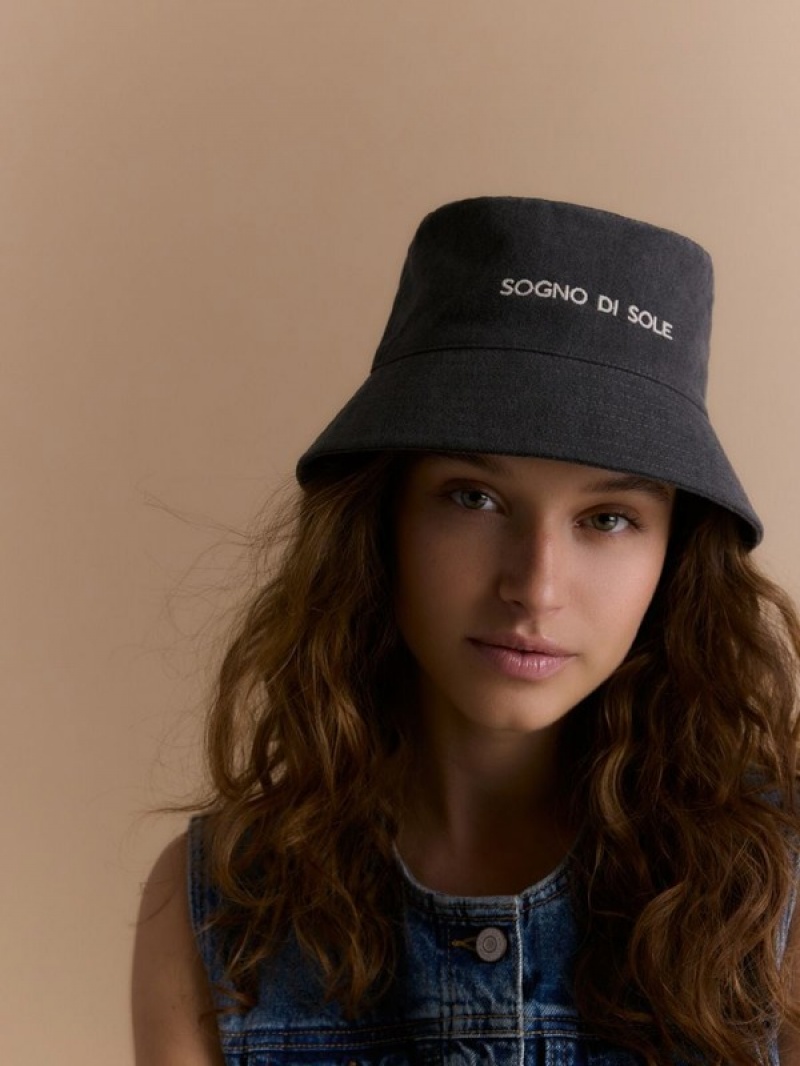 Reserved Bucket Hüte Damen Dunkelgrau | 8721-ZPGEY