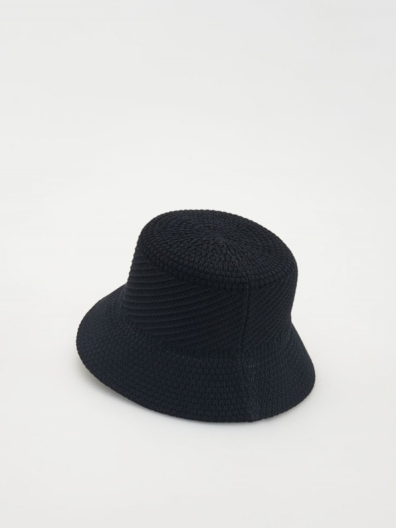 Reserved Bucket Hüte Damen Schwarz | 7682-XGNOP